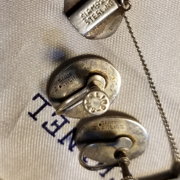 Vtg Enameled Siam Dancer Bracelet & Earrings - Picture 8 of 8